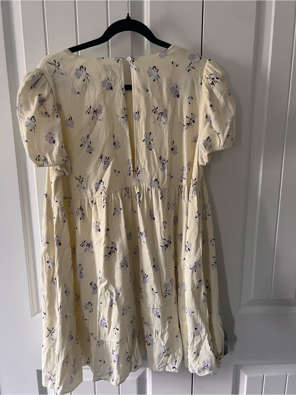 Sundeh Sunday Best Zane Pale Yellow Floral Puff-Sleeve Mini Dress Aritzia - Picture 8 of 8
